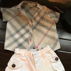 Burberry Infant shorts and shirt